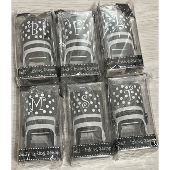 Mainstreet Collection self inking stamp monogram initial refill ink B F L M S T - Picture 2 of 15